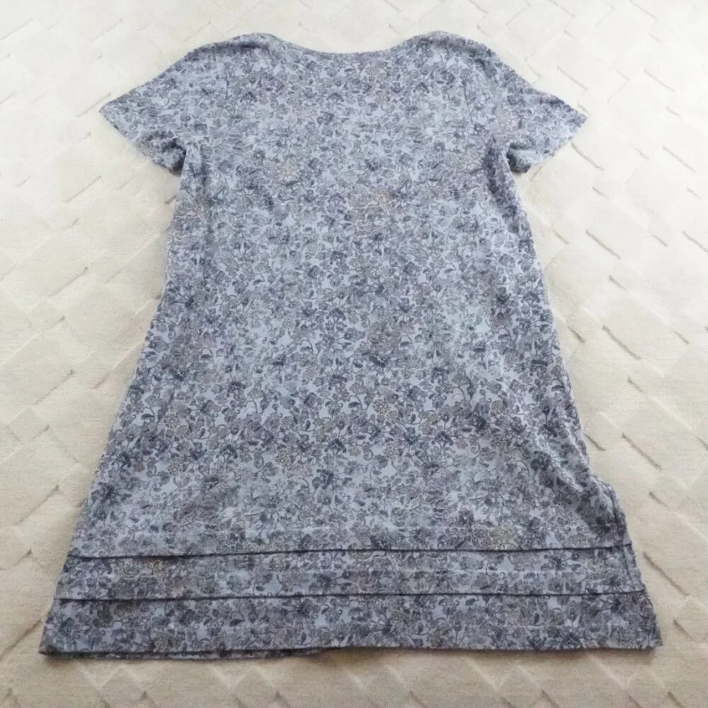 J.Jill T-Shirt Dress Womens Large Floral Print V-Neck Short Sleeve - Picture 11 of 12